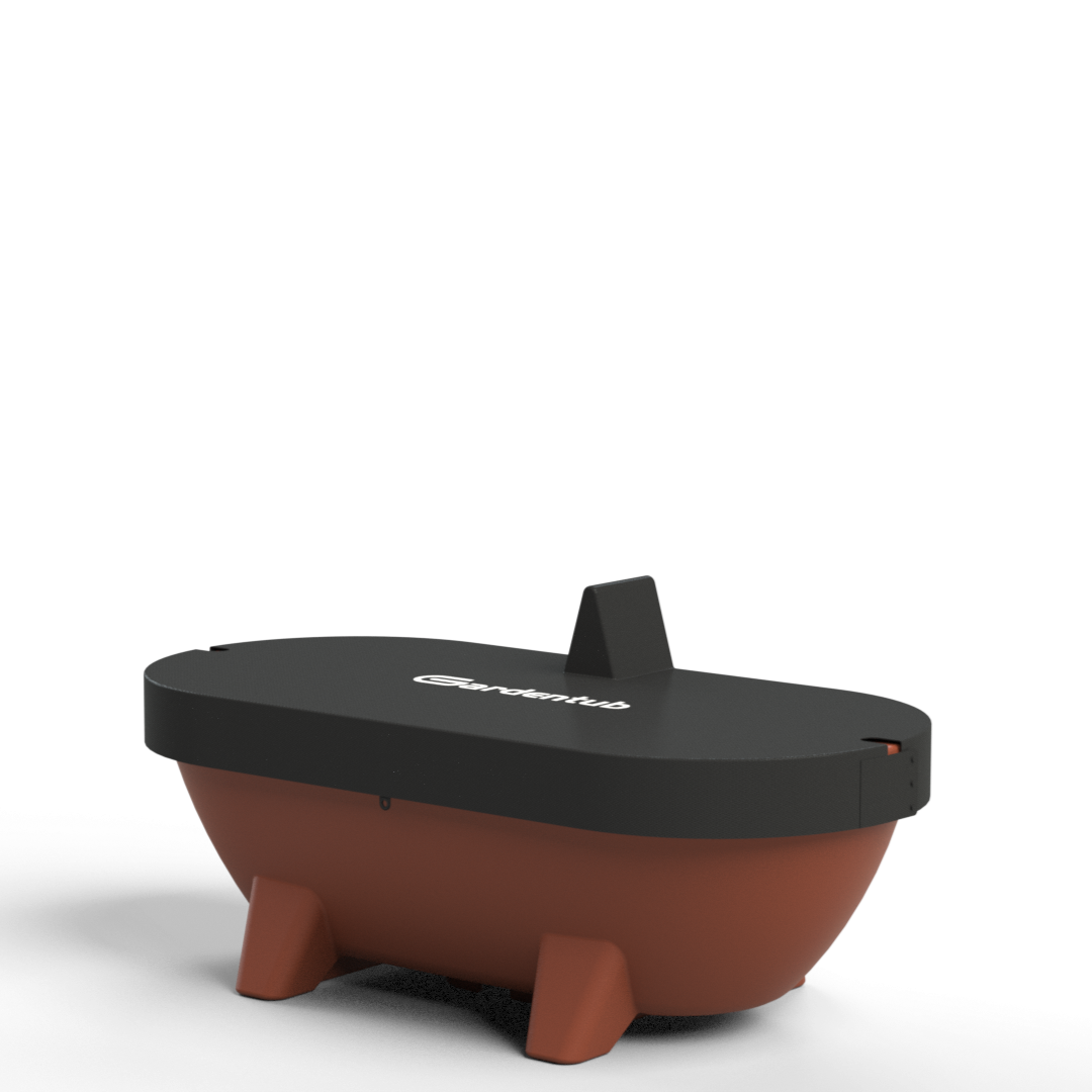 Terracotta Gardentub with anthracite cover with tap opening