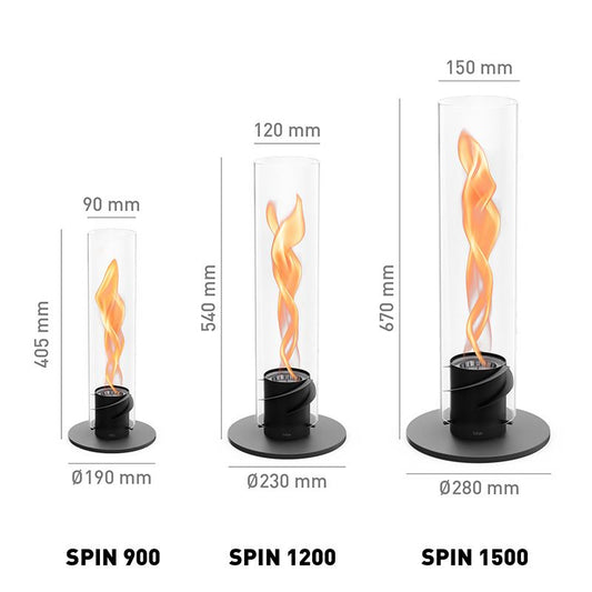 SPIN 1500 Pedestal Fireplace | Black