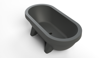 Anthracite Gardentub product render from above showing the drain
